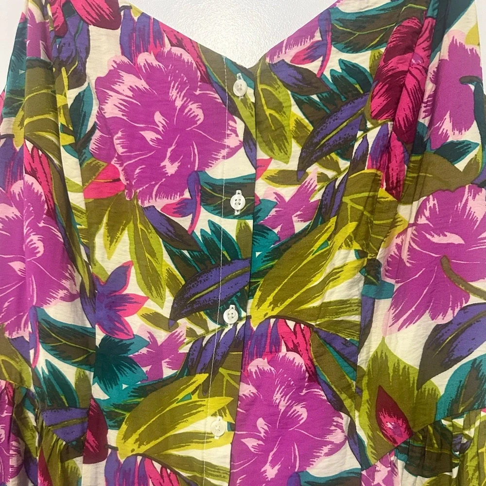 Floral Multicolor Midi Dress XL - Picture 4 of 6